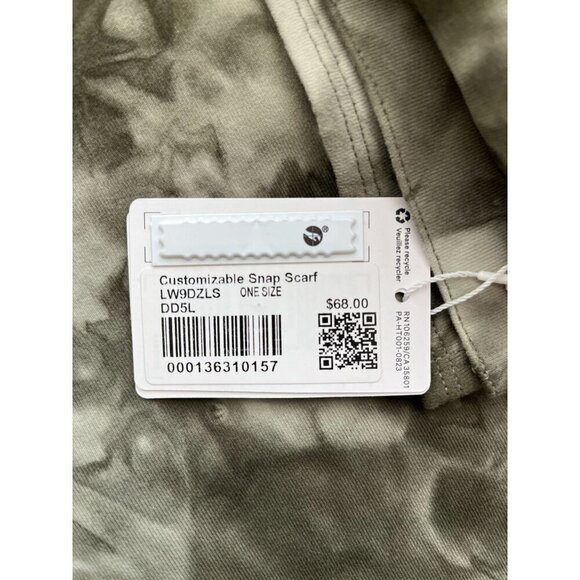 Lululemon Customizable Snap Scarf Diamond Dye Olive Green NWT Soft Stretch Wrap - Picture 9 of 9